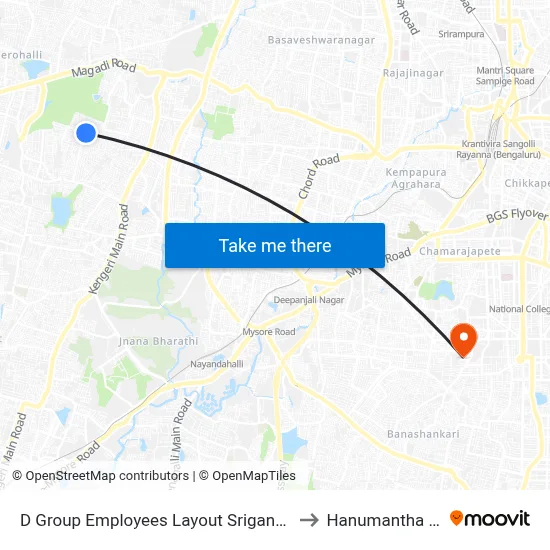 D Group Employees Layout Srigandhada Kaval to Hanumantha Nagar map