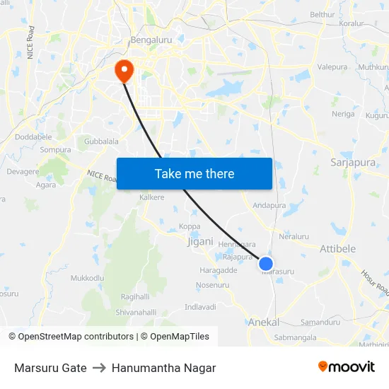 Marsuru Gate to Hanumantha Nagar map