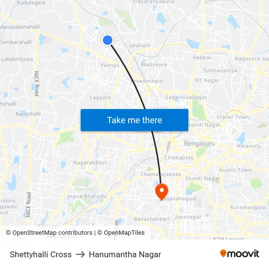 Shettyhalli Cross to Hanumantha Nagar map