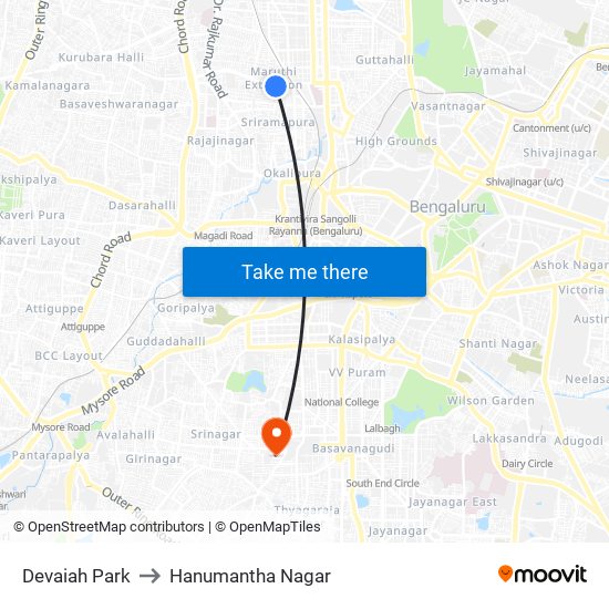 Devaiah Park to Hanumantha Nagar map