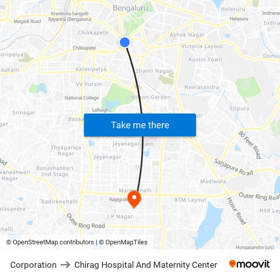 Corporation to Chirag Hospital And Maternity Center map