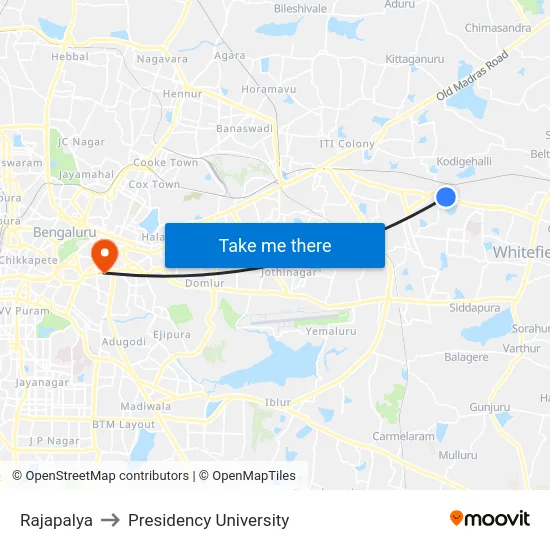Rajapalya to Presidency University map