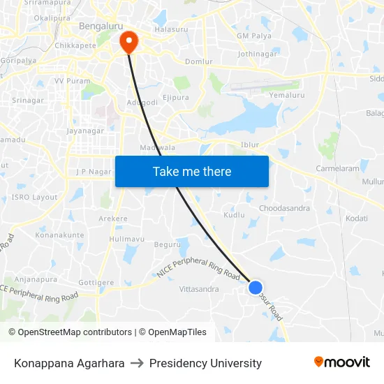 Konappana Agarhara to Presidency University map