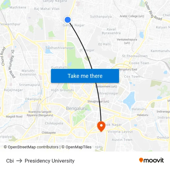 Cbi to Presidency University map