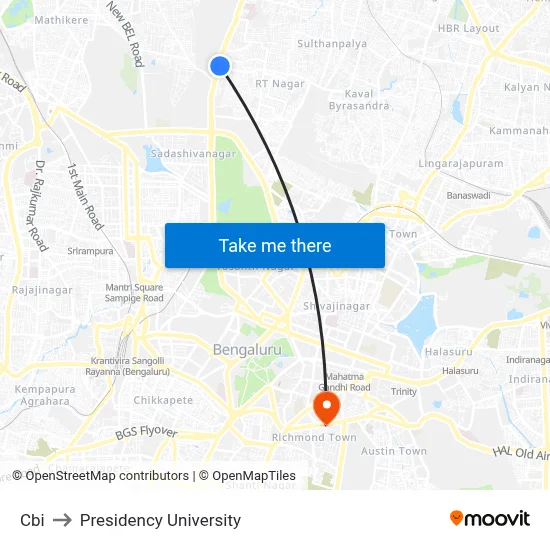 Cbi to Presidency University map