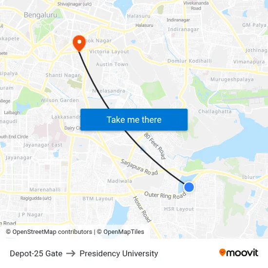 Depot-25 Gate to Presidency University map
