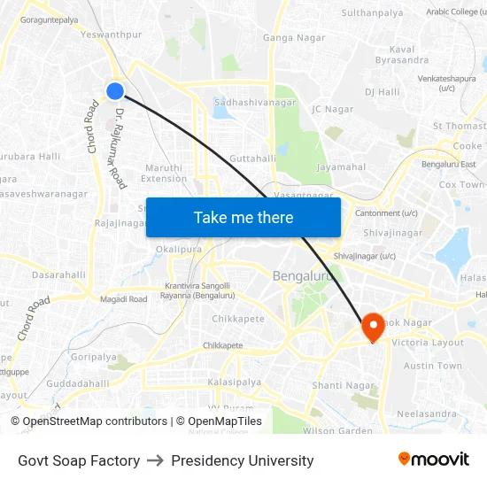 Govt Soap Factory to Presidency University map