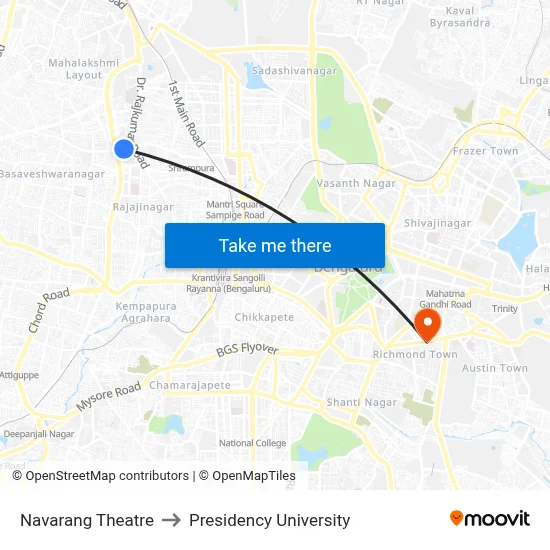 Navarang Theatre to Presidency University map