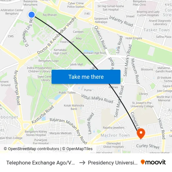 Telephone Exchange Ago/Vsd to Presidency University map