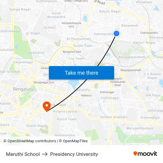 Maruthi School to Presidency University map