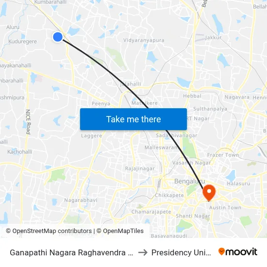 Ganapathi Nagara Raghavendra Badavane to Presidency University map