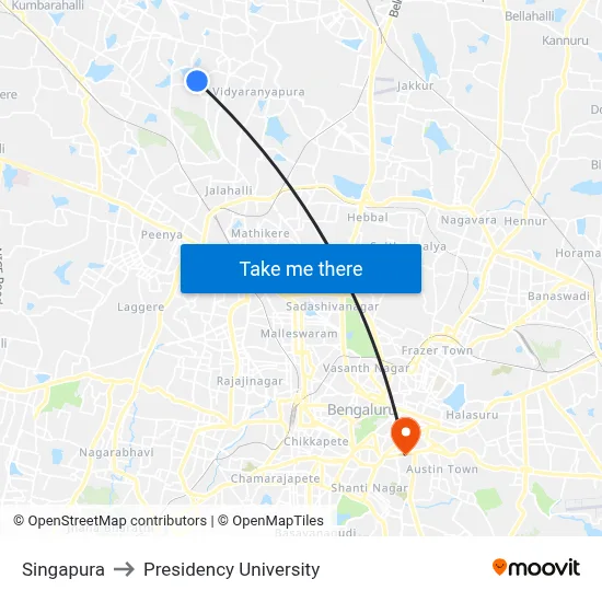 Singapura to Presidency University map
