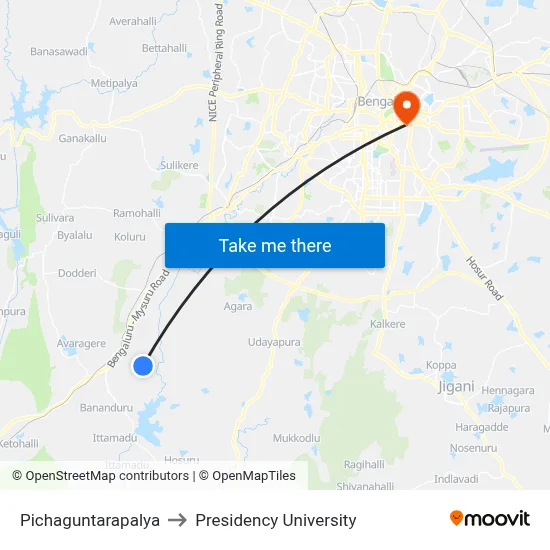 Pichaguntarapalya to Presidency University map