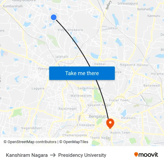 Kanshiram Nagara to Presidency University map
