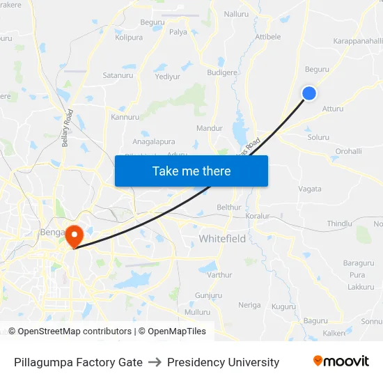 Pillagumpa Factory Gate to Presidency University map