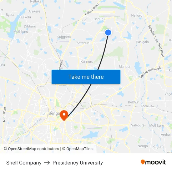 Shell Company to Presidency University map
