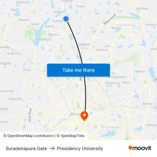 Suradenapura Gate to Presidency University map