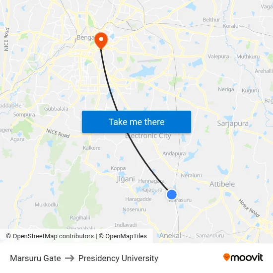 Marsuru Gate to Presidency University map