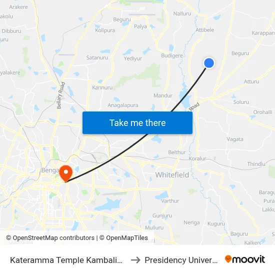 Kateramma Temple Kambalipura to Presidency University map