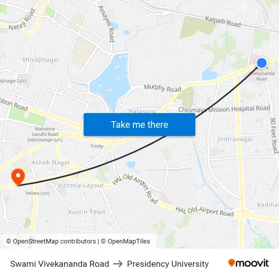 Swami Vivekananda Road to Presidency University map
