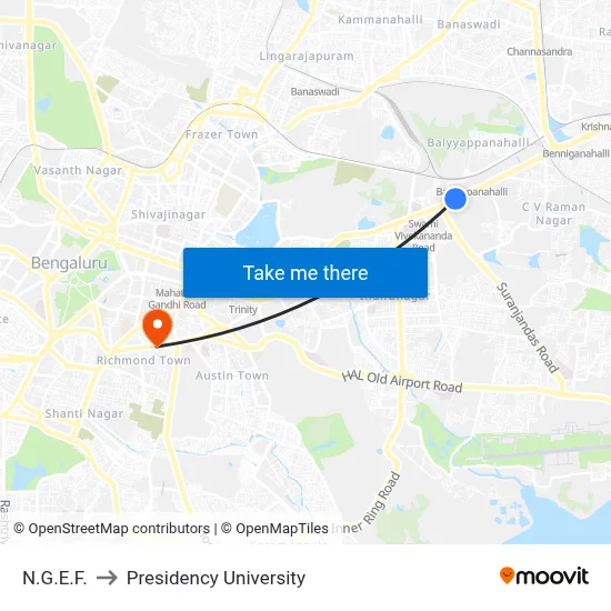 N.G.E.F. to Presidency University map