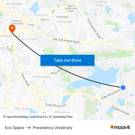 Eco Space to Presidency University map