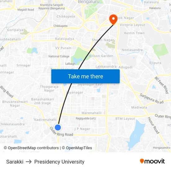 Sarakki to Presidency University map