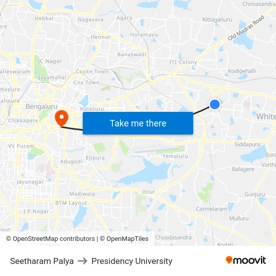 Seetharam Palya to Presidency University map