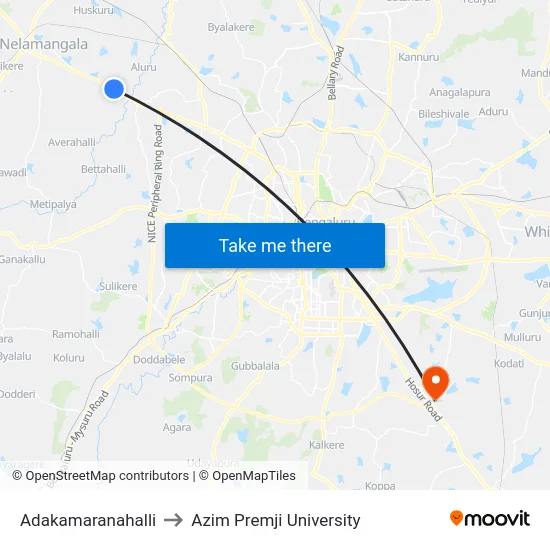 Adakamaranahalli to Azim Premji University map