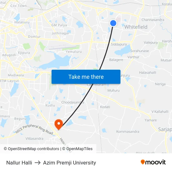 Nallur Halli to Azim Premji University map
