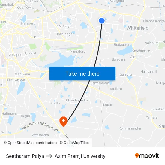 Seetharam Palya to Azim Premji University map
