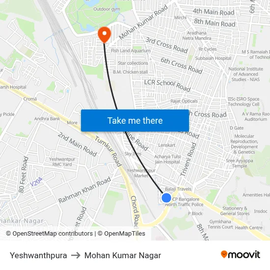 Yeshwanthpura to Mohan Kumar Nagar map