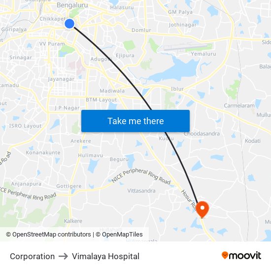 Corporation to Vimalaya Hospital map