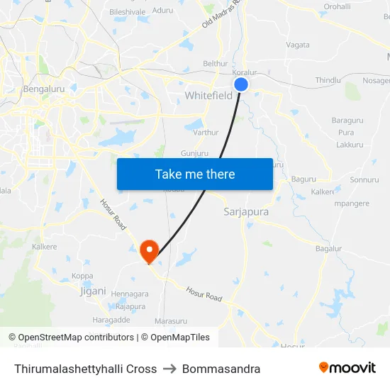 Thirumalashettyhalli Cross to Bommasandra map