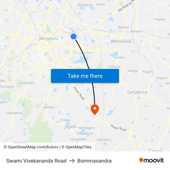 Swami Vivekananda Road to Bommasandra map