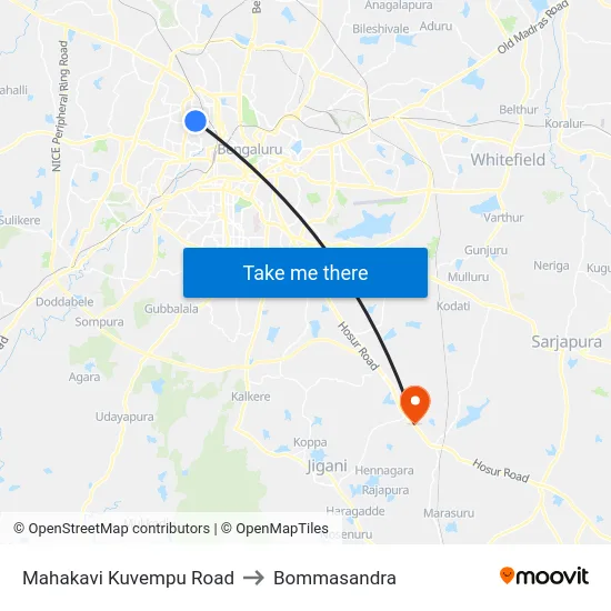 Mahakavi Kuvempu Road to Bommasandra map