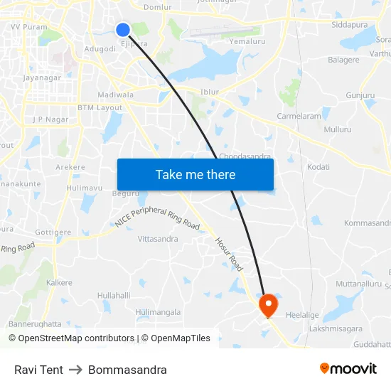 Ravi Tent to Bommasandra map