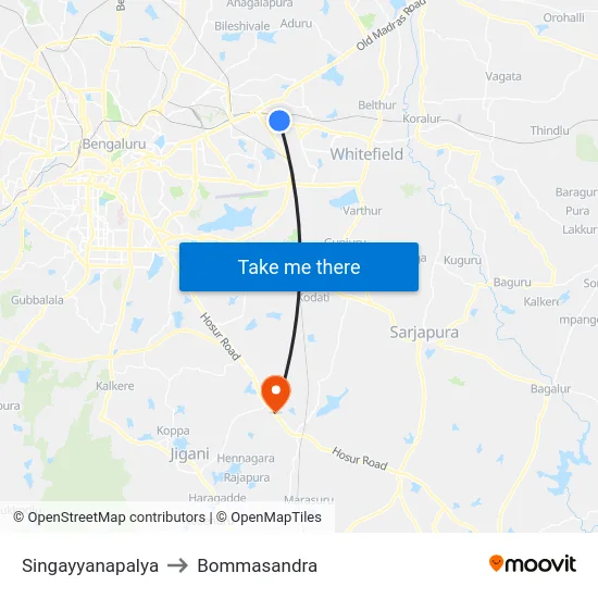 Singayyanapalya to Bommasandra map