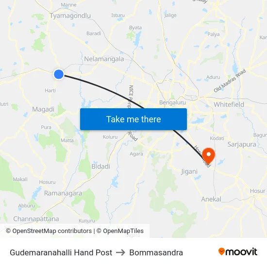 Gudemaranahalli Hand Post to Bommasandra map