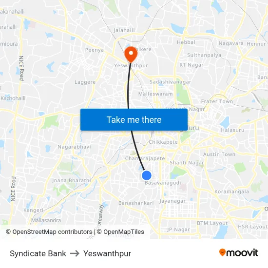 Syndicate Bank to Yeswanthpur map