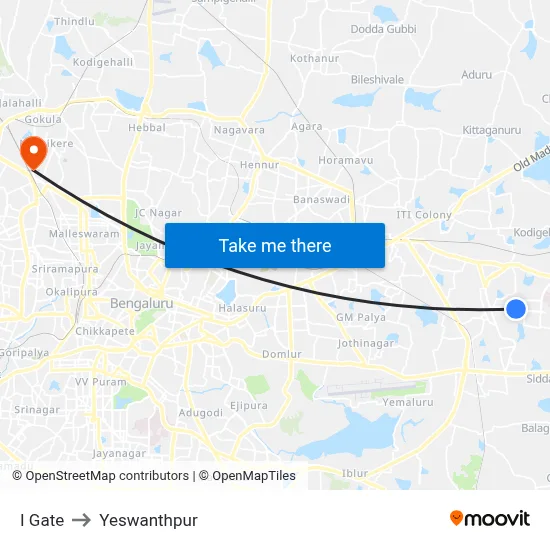 I Gate to Yeswanthpur map