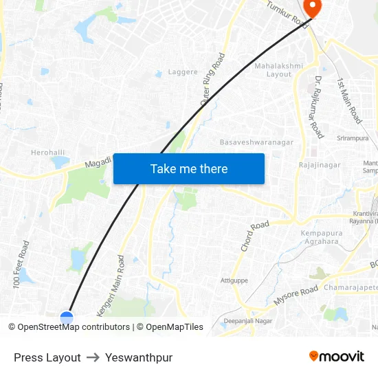 Press Layout to Yeswanthpur map