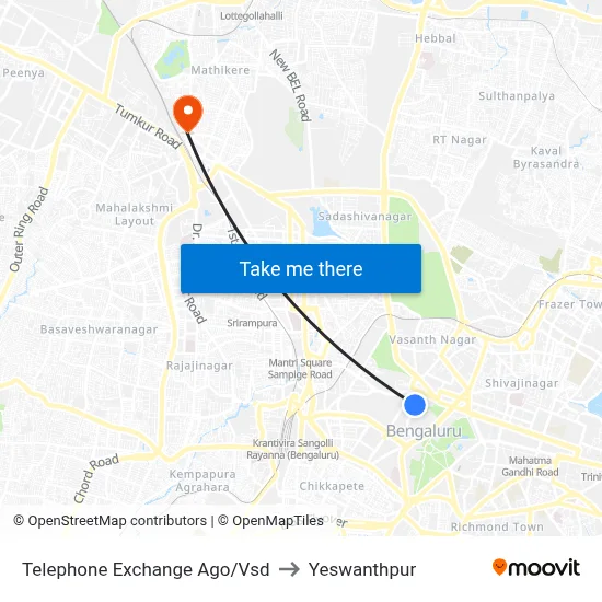 Telephone Exchange Ago/Vsd to Yeswanthpur map