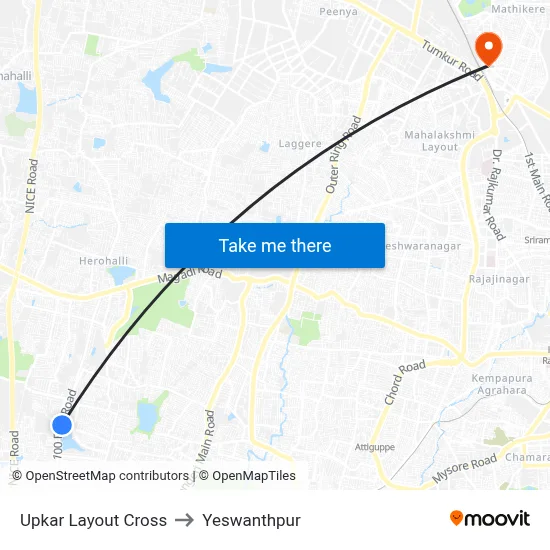 Upkar Layout Cross to Yeswanthpur map