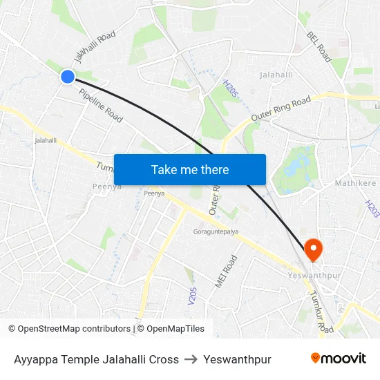 Ayyappa Temple Jalahalli Cross to Yeswanthpur map