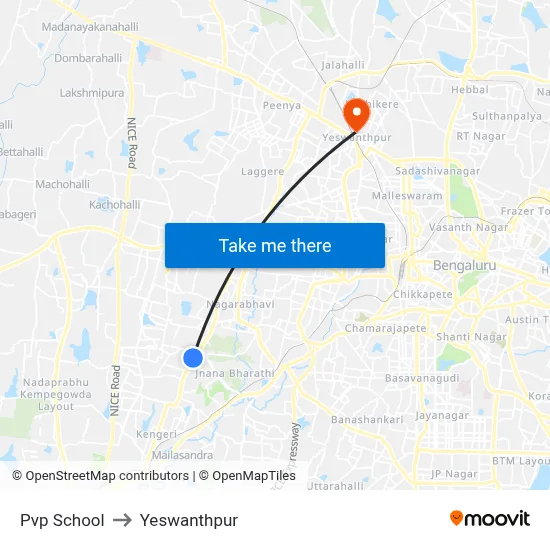 Pvp School to Yeswanthpur map