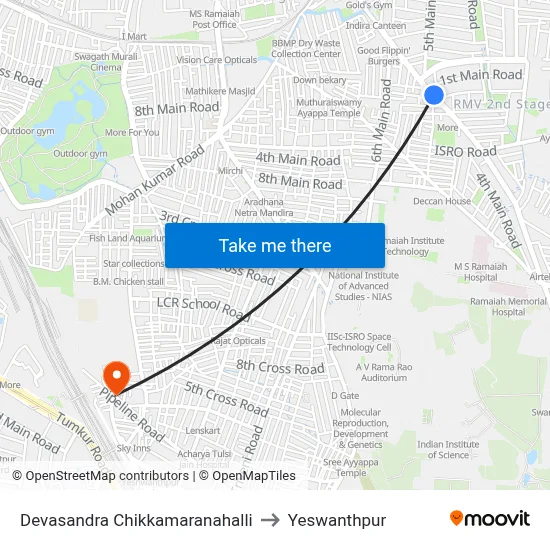 Devasandra Chikkamaranahalli to Yeswanthpur map