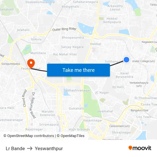 Lr Bande to Yeswanthpur map