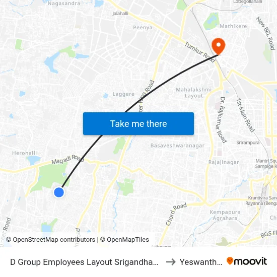 D Group Employees Layout Srigandhada Kaval to Yeswanthpur map