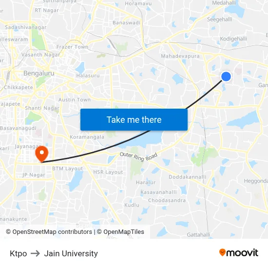 Ktpo to Jain University map